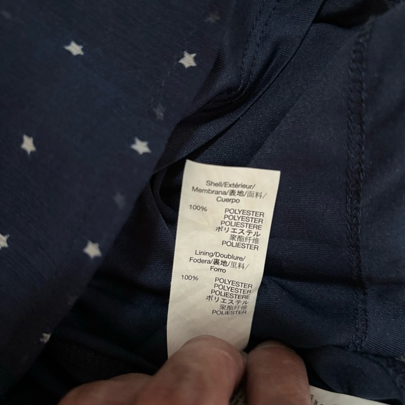 Women’s Size Large Gap Navy and White Flutter Sleeve Star Print Mini Dress - Picture 8 of 11